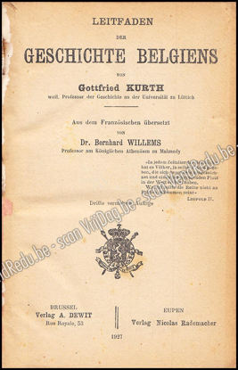 Image de Leitfaden der Geschichte Belgiens (of: Kurzer Abriss der Geschichte Belgiens zum Gebrauch der Elementarschulen. Aus dem Französischen übersetzt von Bernhard Willems)